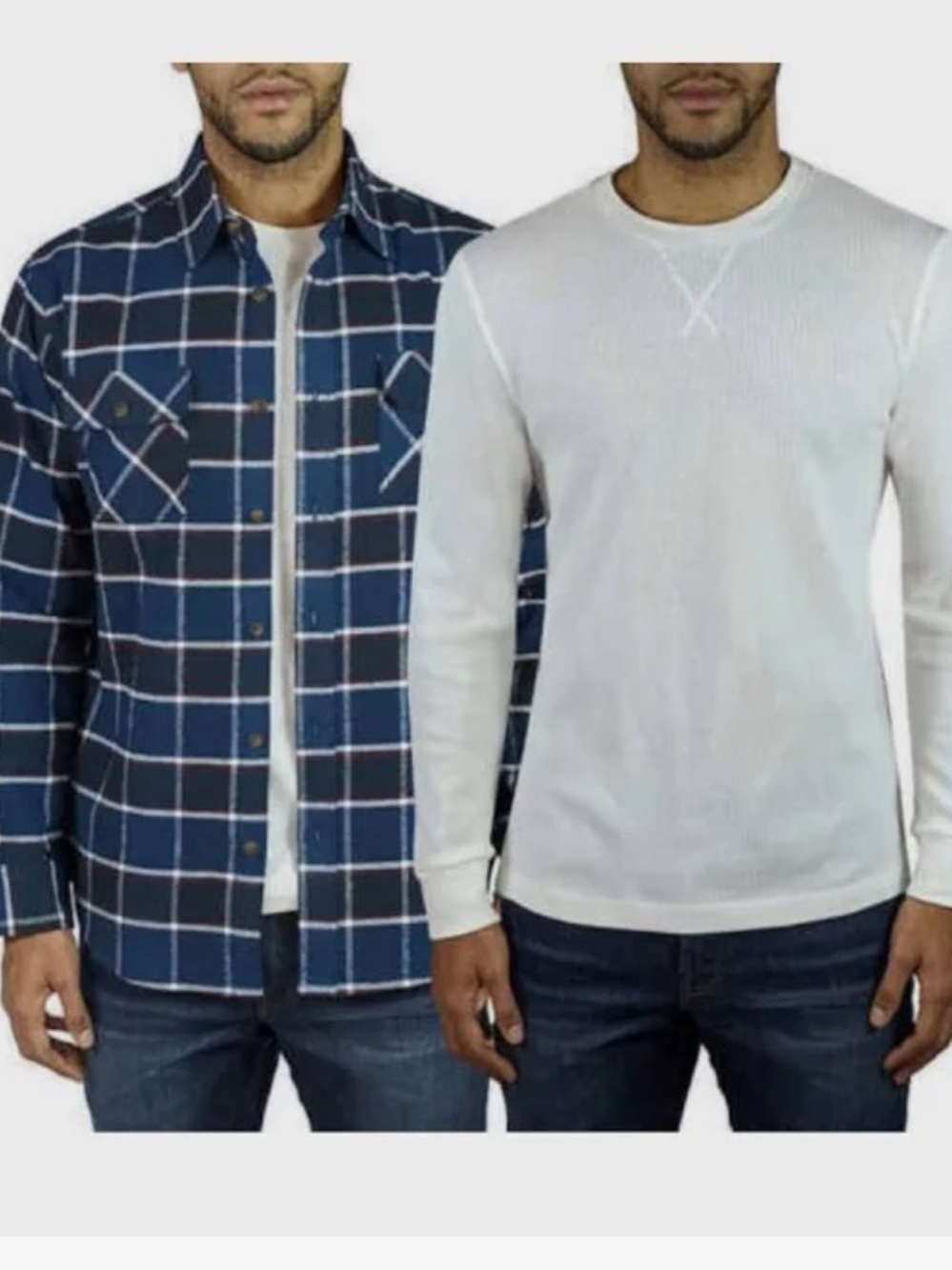 Jachs NY men’s 2 pack thermal + Flannel shirt large